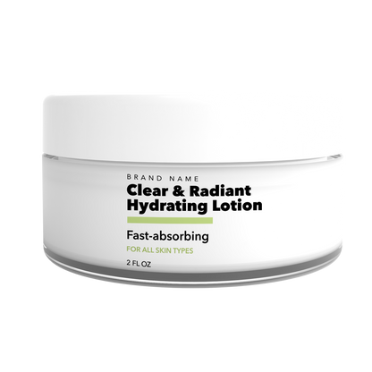 Clear & Radiant Hydrating Lotion Private Label Skincare Manufacture your own skincare product