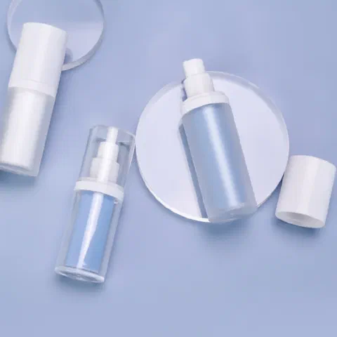 Airless pump bottle, packaging option 1